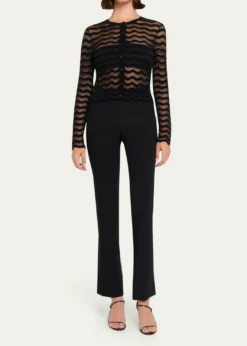 SIMKHAIMaxime Sheer Wavy Knit Cardigan