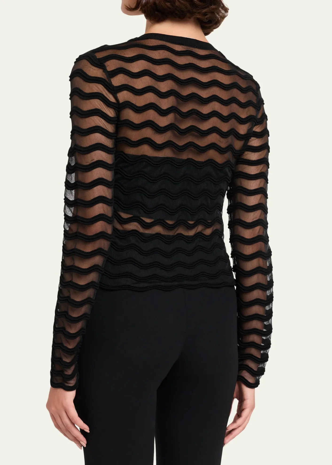 SIMKHAIMaxime Sheer Wavy Knit Cardigan