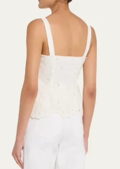 SIMKHAIMcKenna Embroidered Peplum-Hem Top
