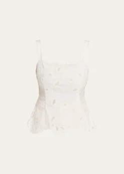 SIMKHAIMcKenna Embroidered Peplum-Hem Top