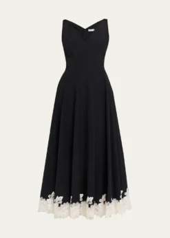 SIMKHAIMira Cotton Faille Lace Midi Dress