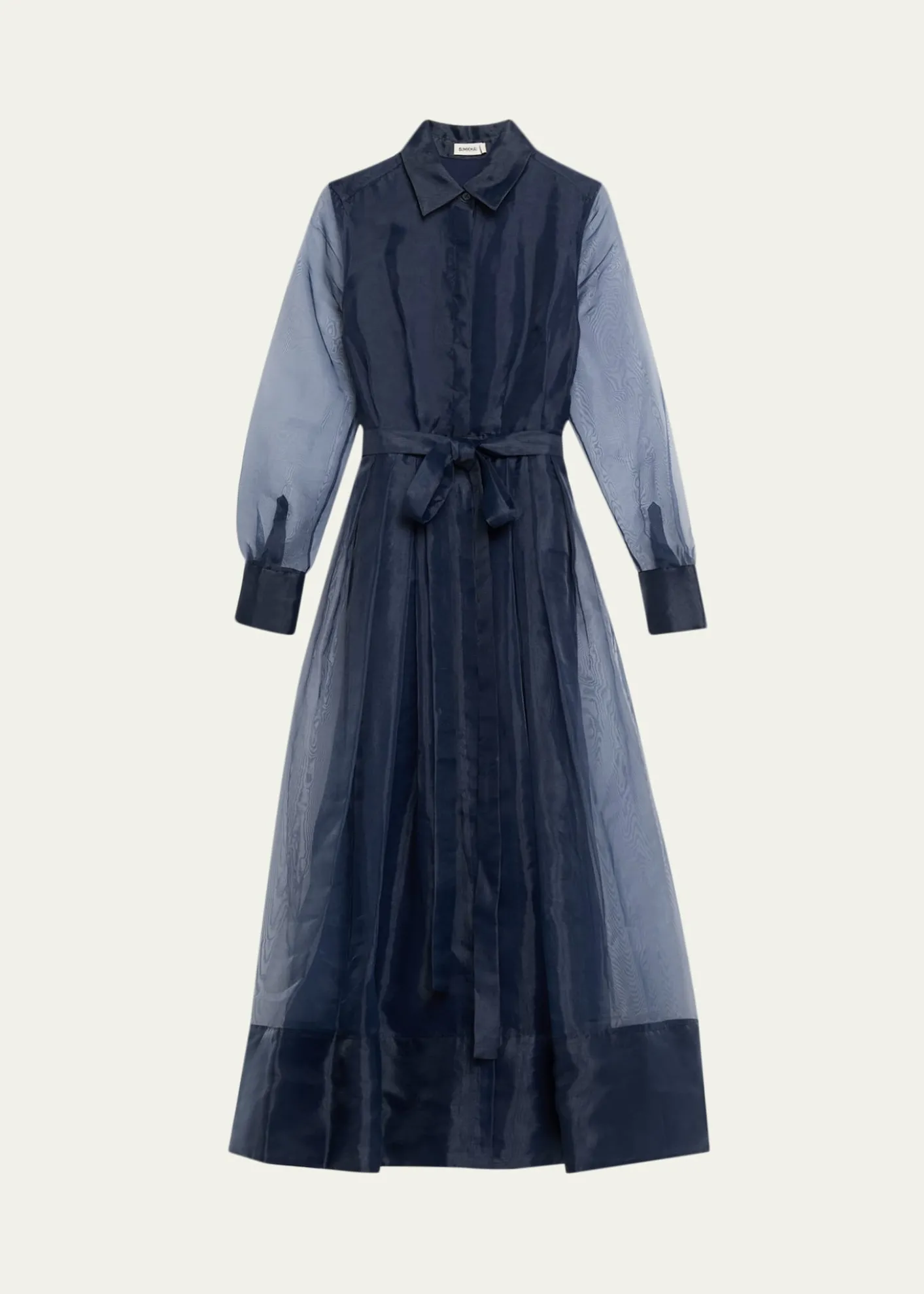 SIMKHAIMontgomery Pleated Organza Maxi Shirtdress