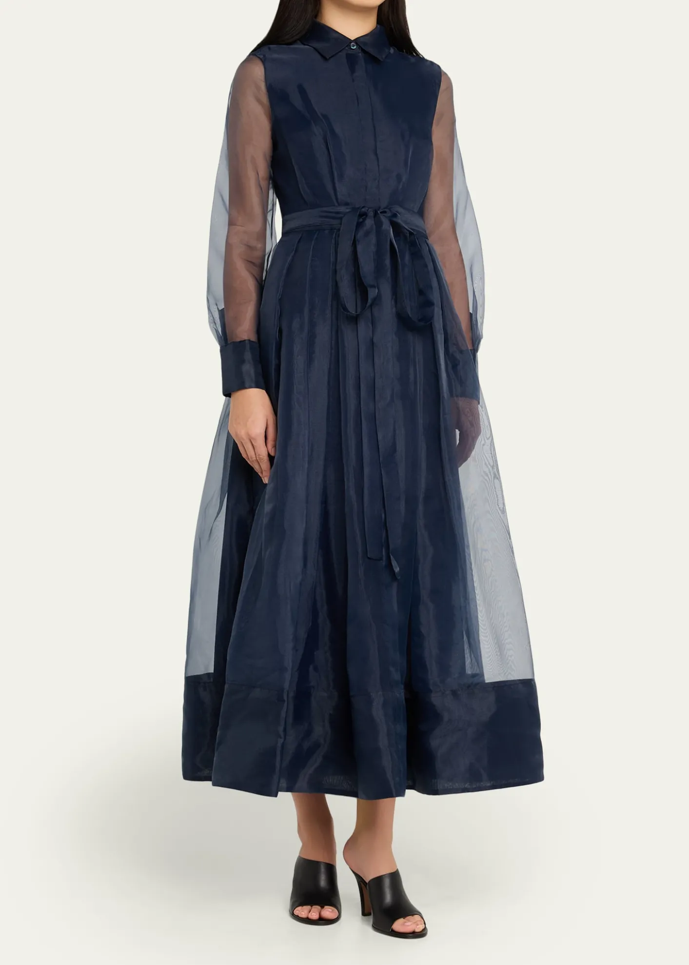 SIMKHAIMontgomery Pleated Organza Maxi Shirtdress