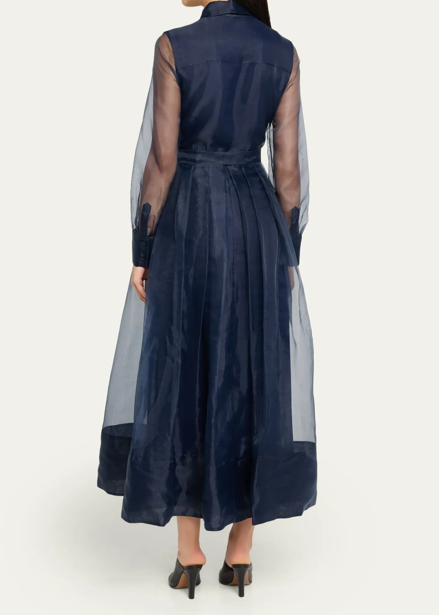SIMKHAIMontgomery Pleated Organza Maxi Shirtdress