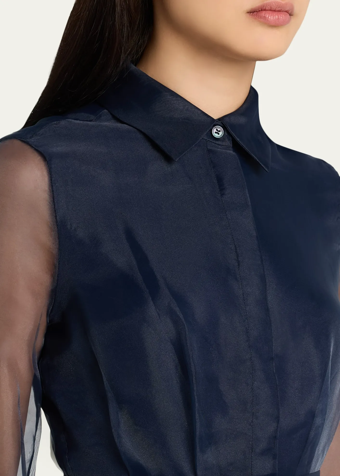 SIMKHAIMontgomery Pleated Organza Maxi Shirtdress