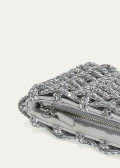 SIMKHAIMorgan Woven Rhinestone Clutch Bag