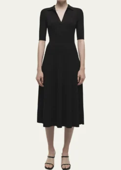 SIMKHAIPati Short-Sleeve Polo Midi Dress
