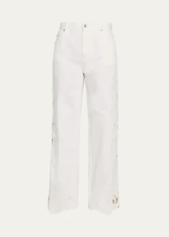 SIMKHAIPorter Floral Embroidered Jeans