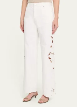 SIMKHAIPorter Floral Embroidered Jeans