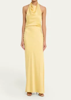 SIMKHAIReannon Satin Halter Dress