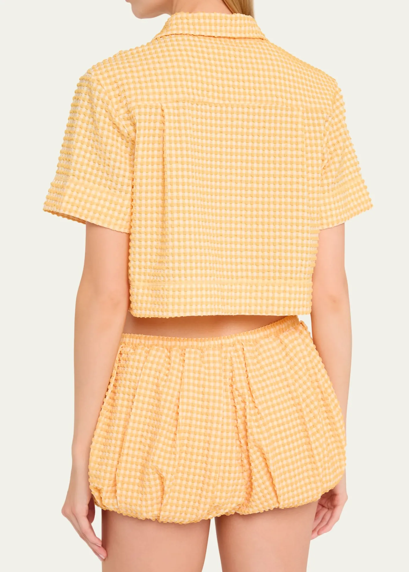 SIMKHAIReeves Textured Gingham Camp Shirt