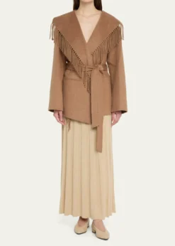 SIMKHAIRowen Fringe Belted Wool-Blend Jacket