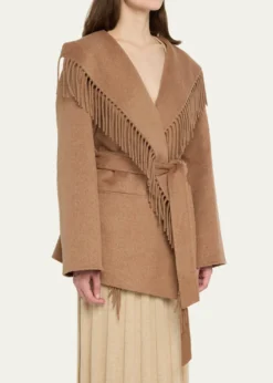 SIMKHAIRowen Fringe Belted Wool-Blend Jacket