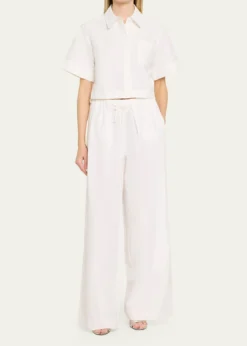 SIMKHAIRyett Short-Sleeve Cropped Shirt