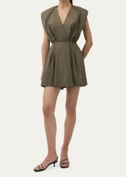SIMKHAISefi V-Neck Cotton Mini Dress