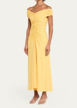 SIMKHAISheyda Draped Jersey Midi Dress