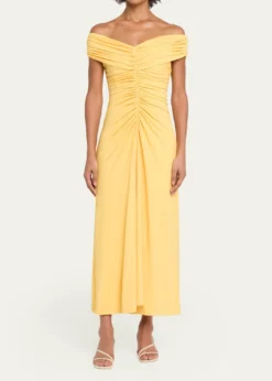 SIMKHAISheyda Draped Jersey Midi Dress