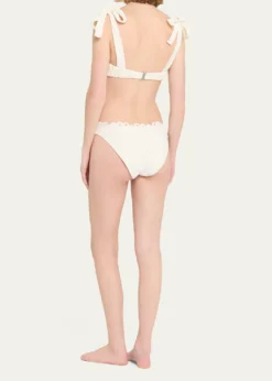 SIMKHAISofie Embroidered Tie-Strap Bikini Top