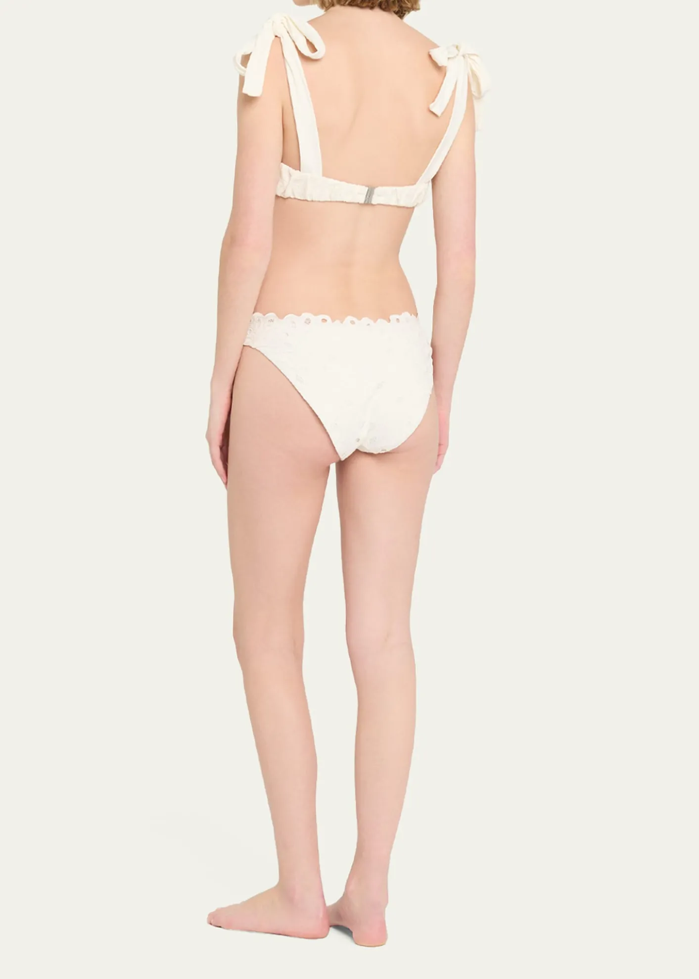 SIMKHAISofie Embroidered Tie-Strap Bikini Top