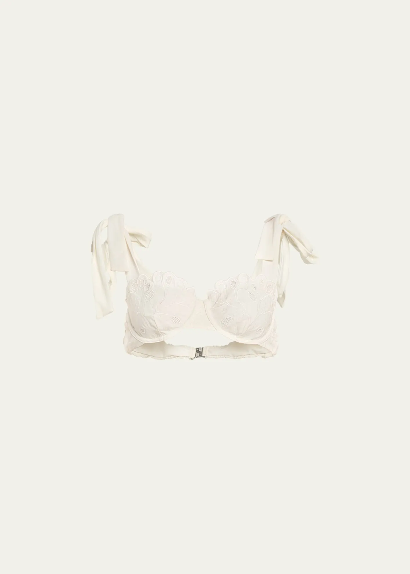 SIMKHAISofie Embroidered Tie-Strap Bikini Top