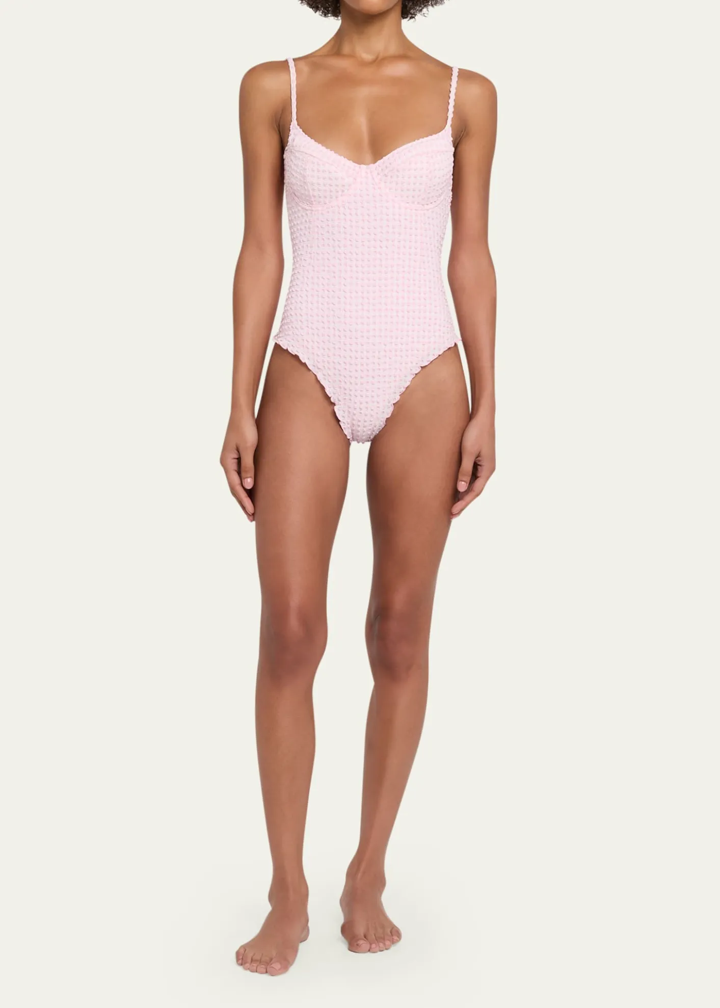 SIMKHAISuni Textured Gingham One-Piece Swimsuit