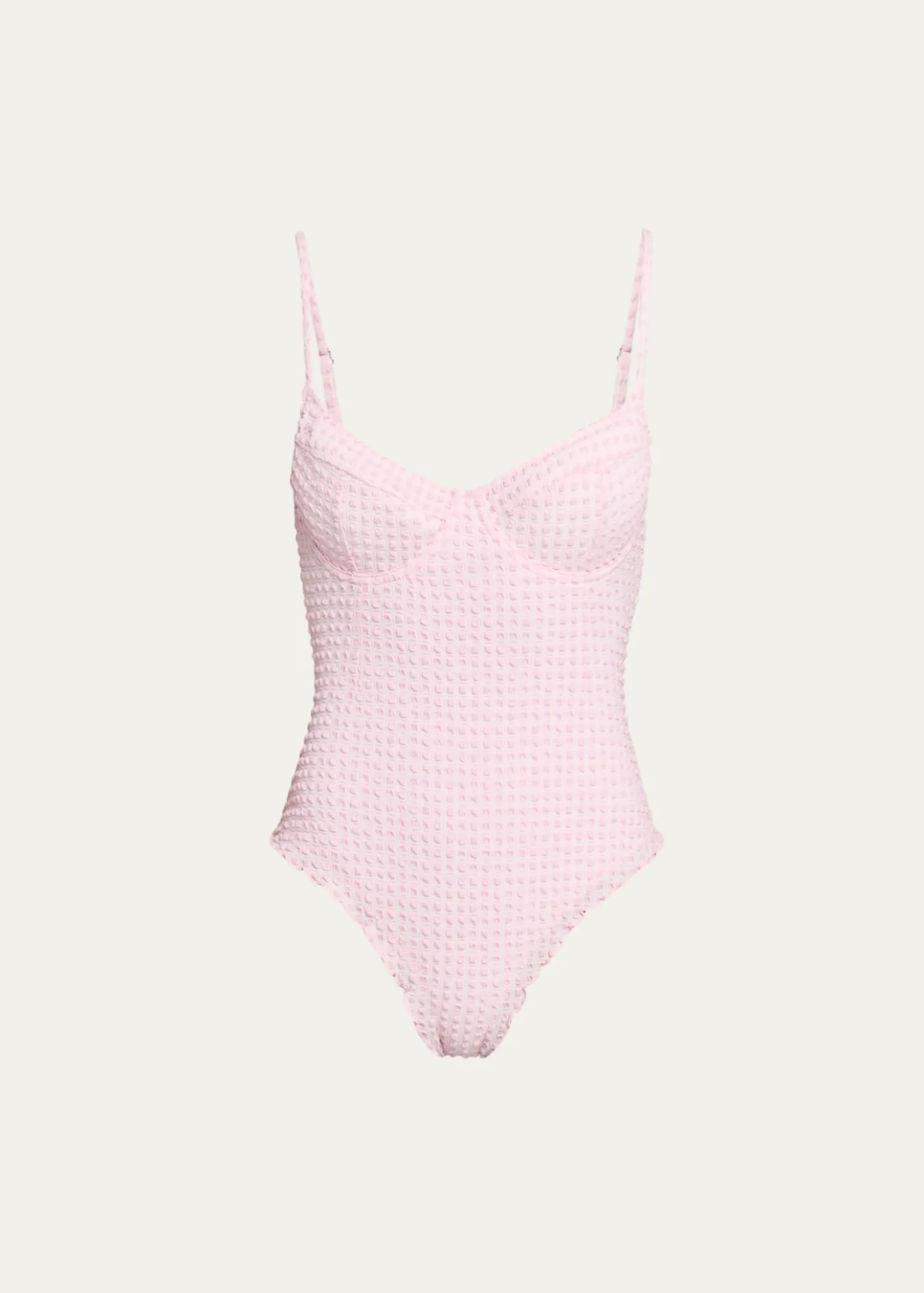 SIMKHAISuni Textured Gingham One-Piece Swimsuit