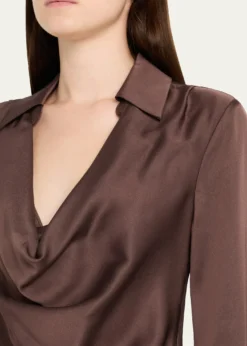 SIMKHAISymone Long-Sleeve Cowl-Neck Top