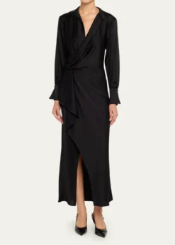 SIMKHAITalita Drape-Front Midi Dress