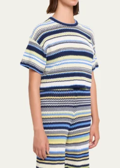 SIMKHAITenley Short-Sleeve Knit Crop Top