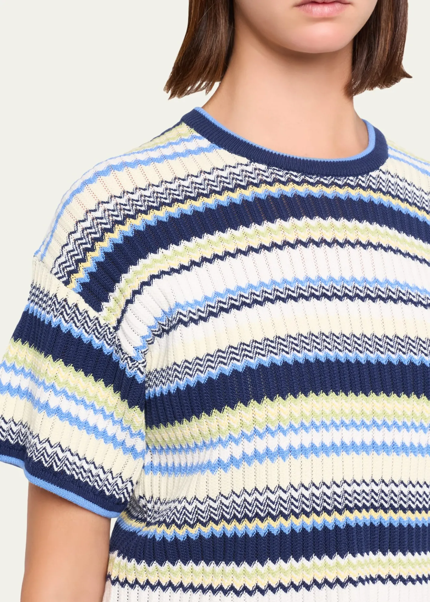 SIMKHAITenley Short-Sleeve Knit Crop Top