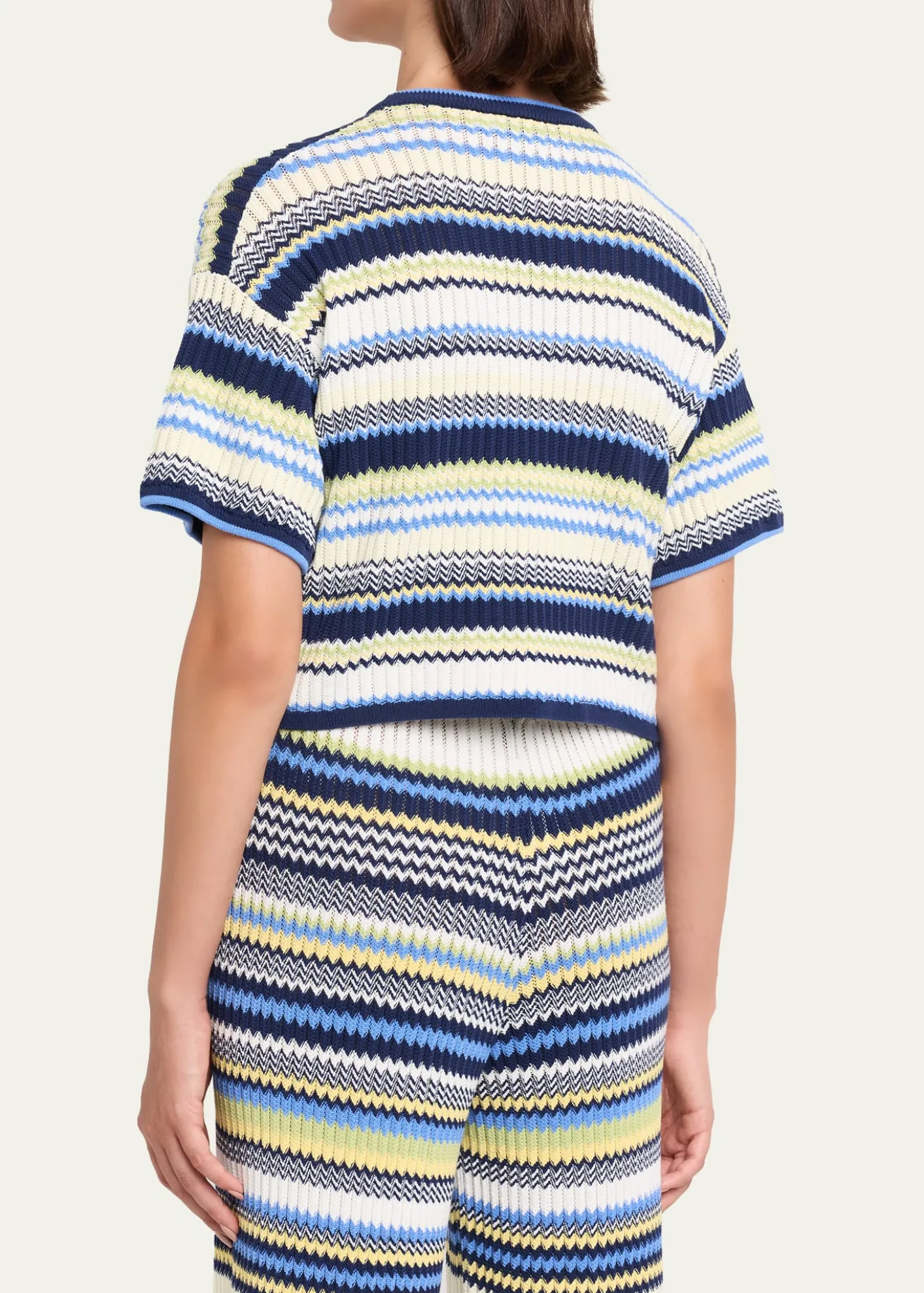 SIMKHAITenley Short-Sleeve Knit Crop Top