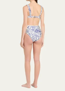 SIMKHAITeya Ruched High-Rise Bikini Bottoms