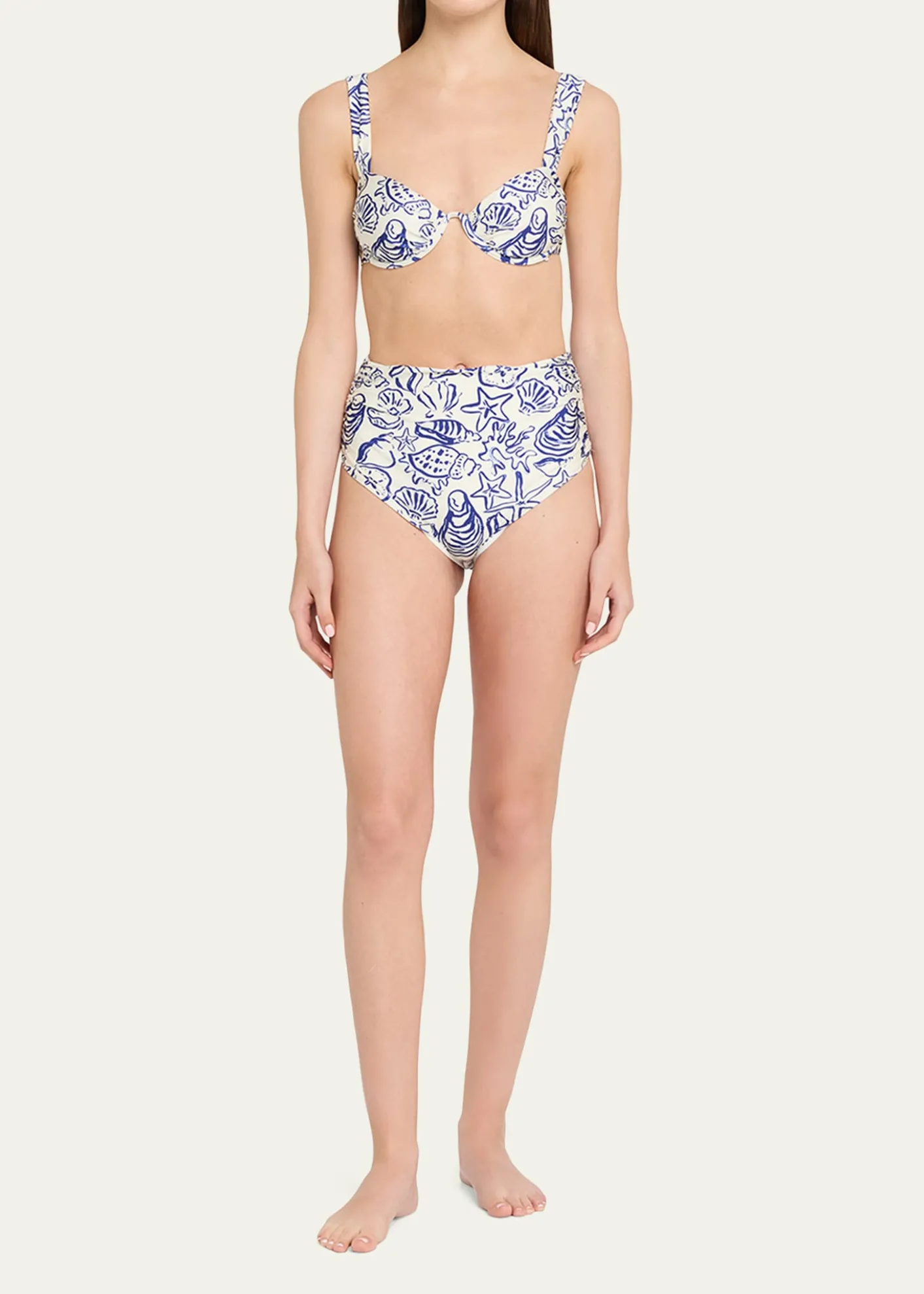 SIMKHAITeya Ruched High-Rise Bikini Bottoms