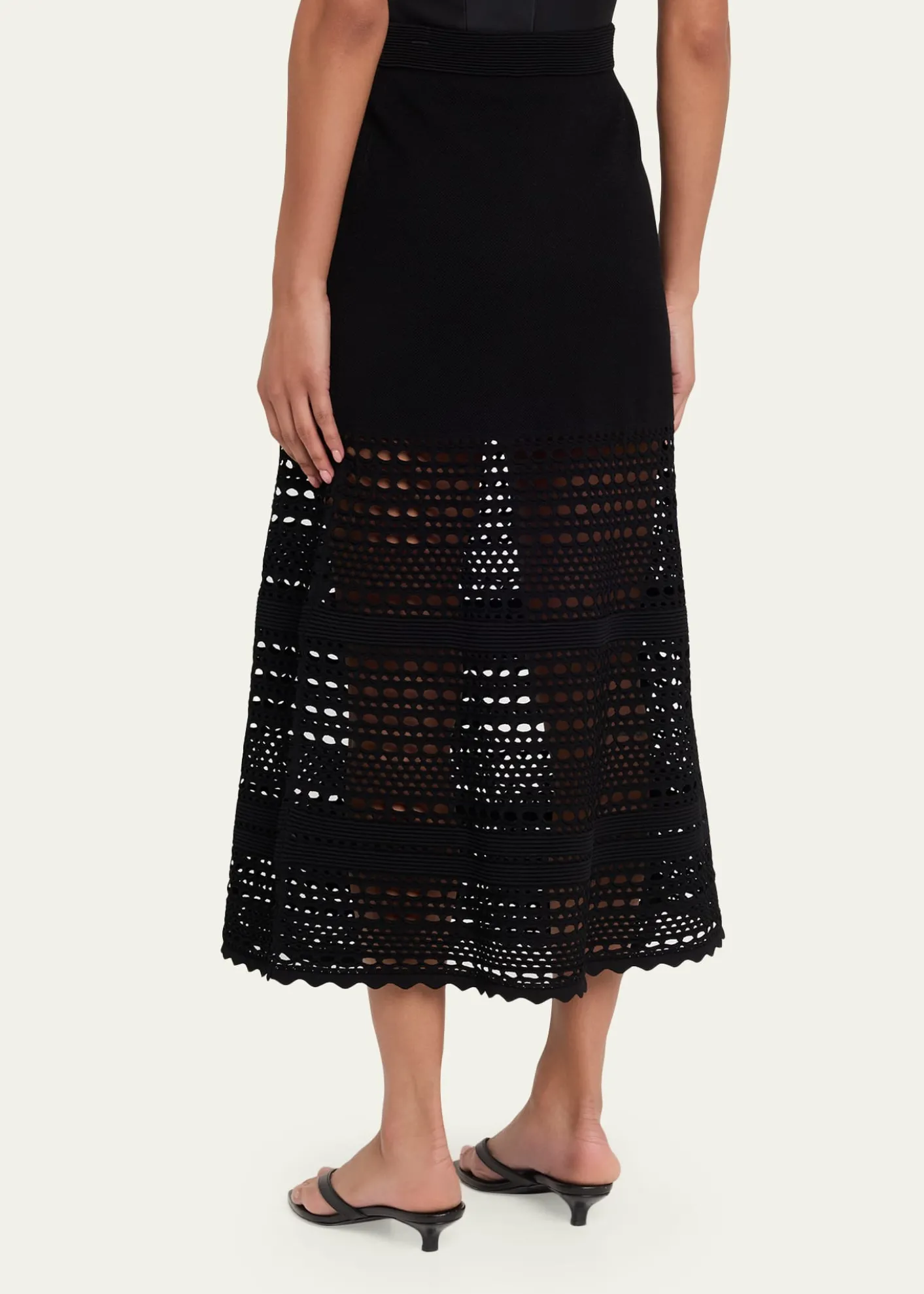 SIMKHAIWestly Open-Stitch Midi Skirt