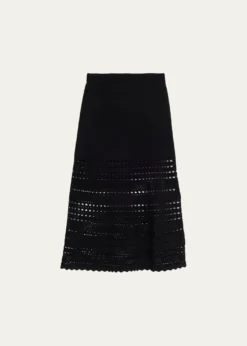 SIMKHAIWestly Open-Stitch Midi Skirt