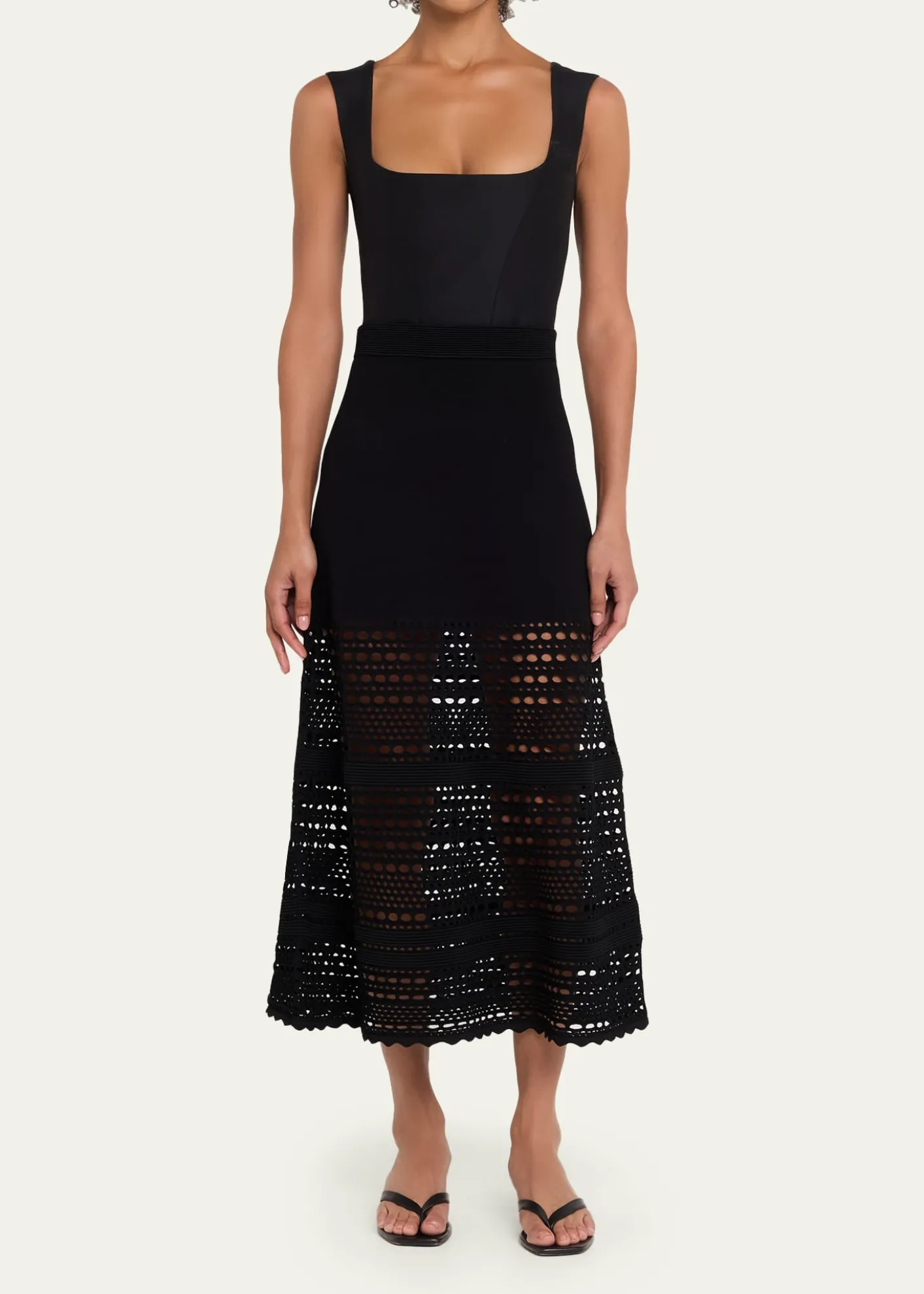 SIMKHAIWestly Open-Stitch Midi Skirt