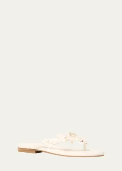 SIMKHAIWillow Floral Applique Leather Sandals