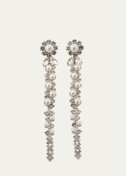 Simone RochaCrystal and Pearly Drip Earrings