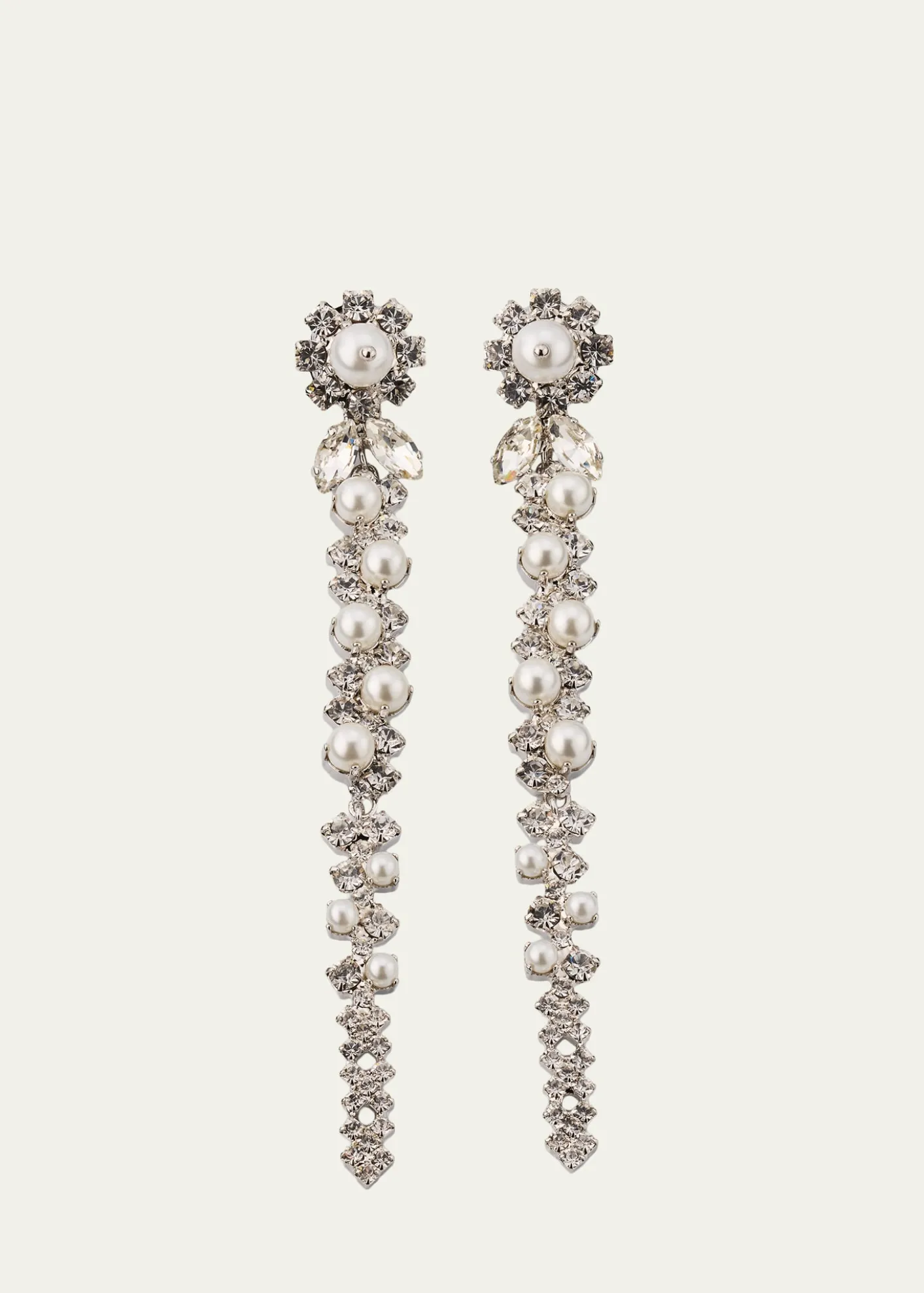 Simone RochaCrystal and Pearly Drip Earrings