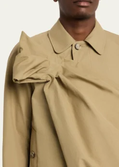 Simone RochaMen's Pleated Bow Shirt Jacket