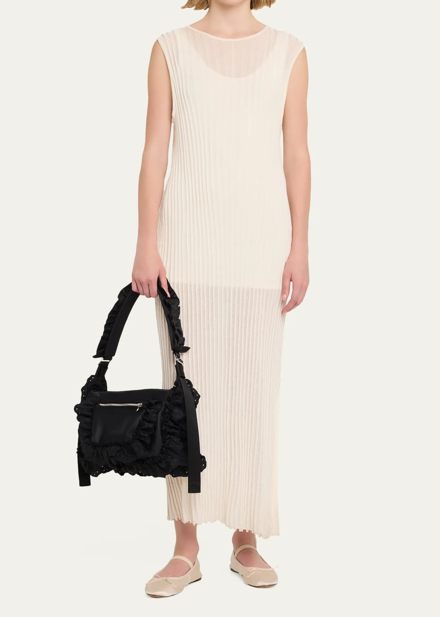Simone RochaPillow Embroidered Ruffle-Trim Shoulder Bag