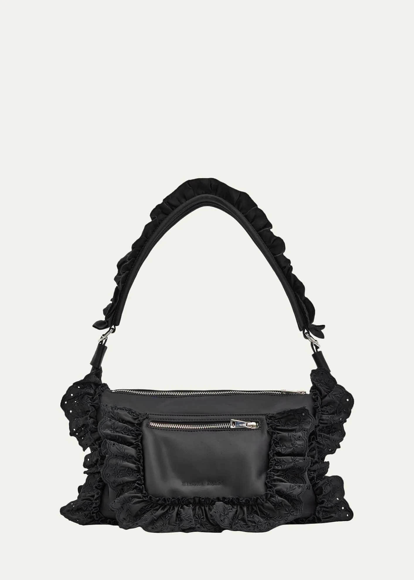 Simone RochaPillow Embroidered Ruffle-Trim Shoulder Bag