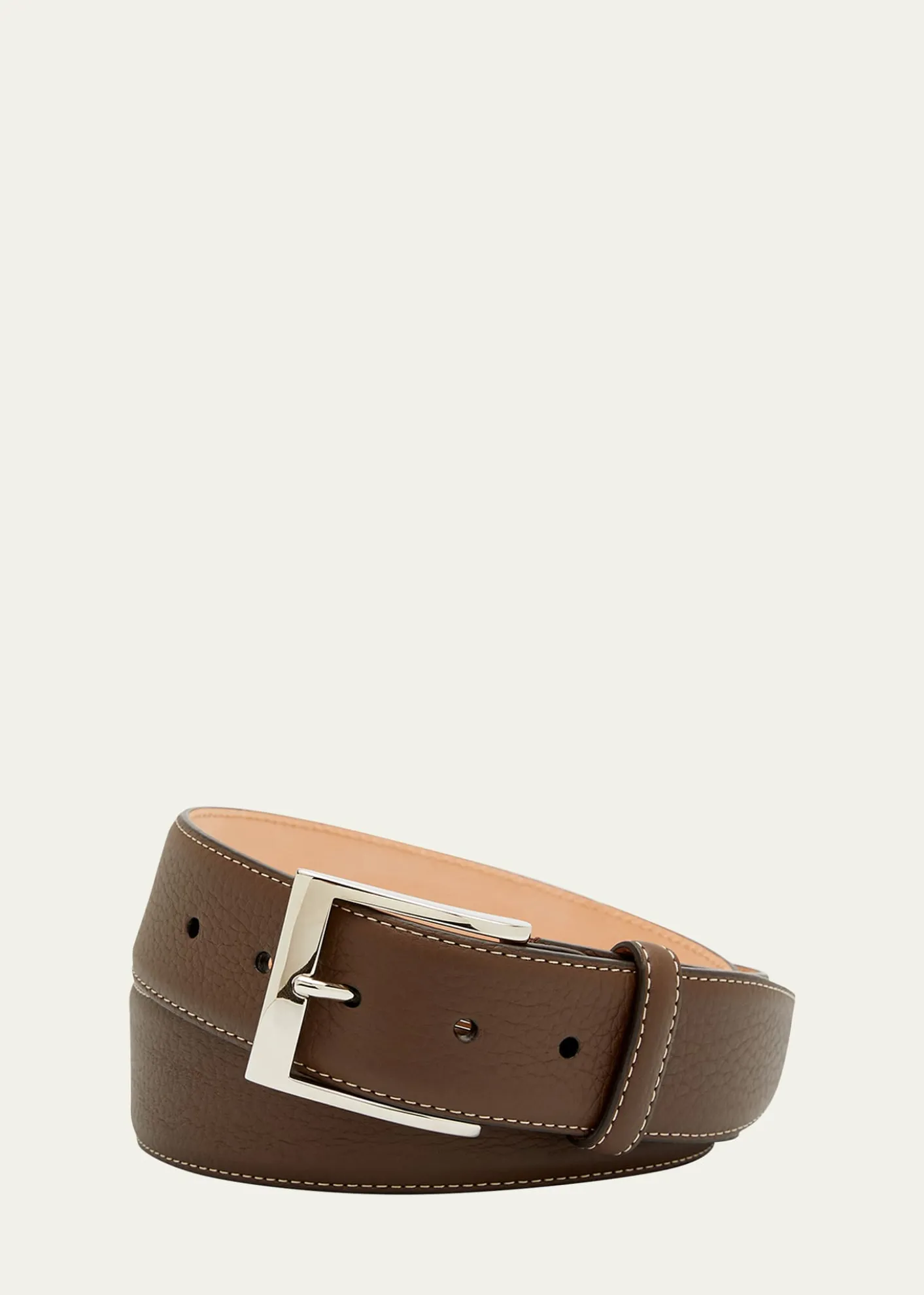 Simonnot GodardMen's Lagun Grained Leather Belt, 40mm
