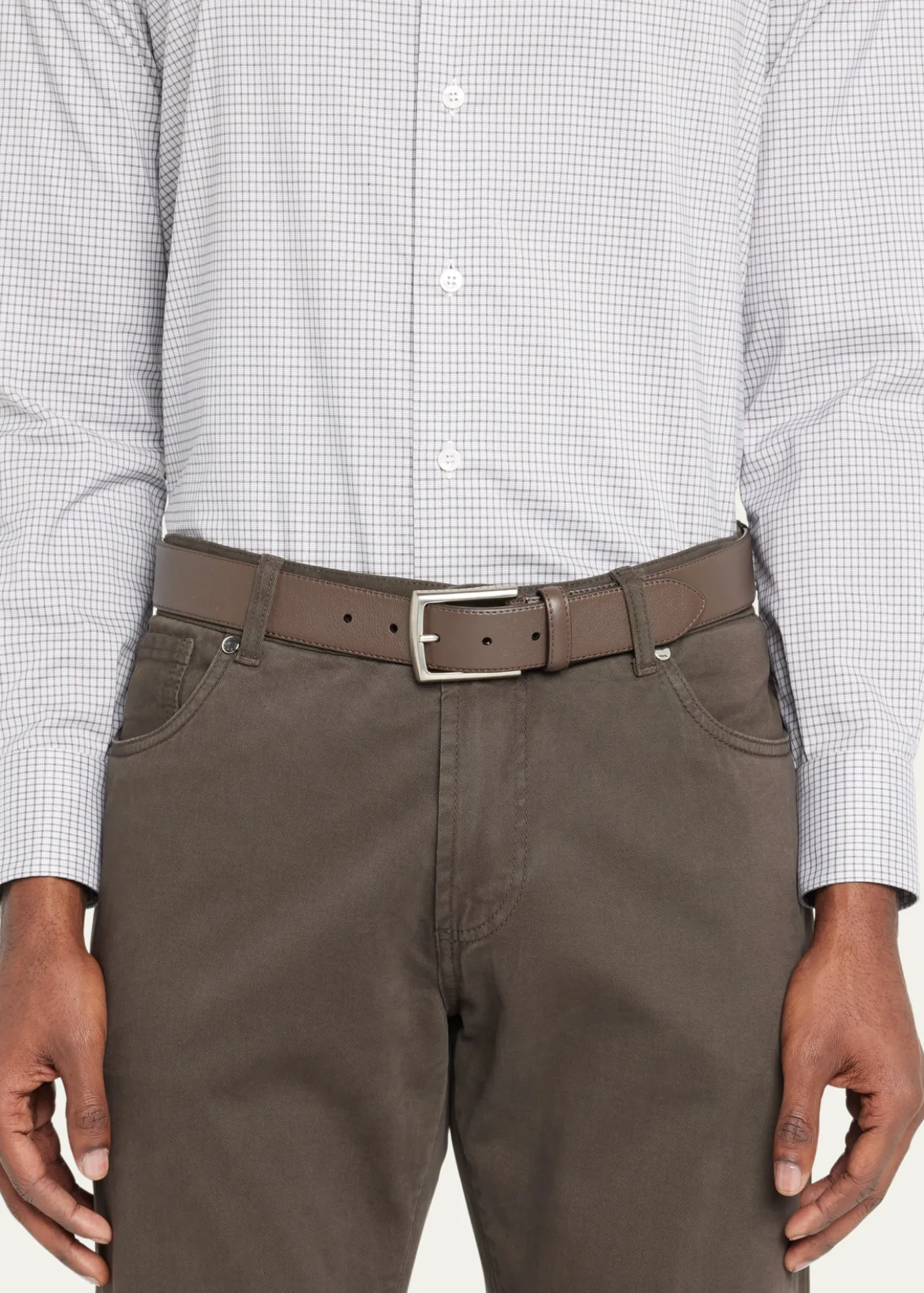 Simonnot GodardMen's Luma Matte Leather Belt