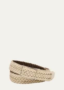 Simonnot GodardMen's Reversible Suede Wool Felt Belt