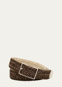 Simonnot GodardMen's Reversible Suede Wool Felt Belt