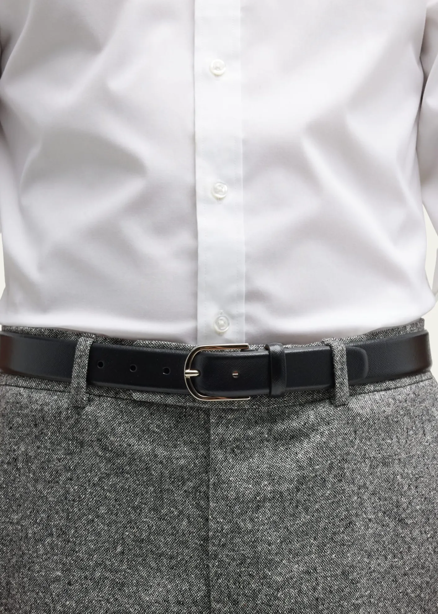 Simonnot GodardMen's Saffiano Leather Belt, 30mm