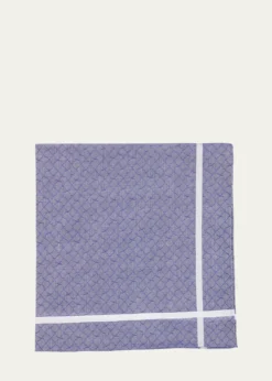 Simonnot GodardMen's Cotton Jacquard Waves Pocket Handkerchief
