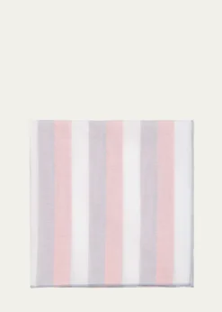 Simonnot GodardMen's Cotton Stripe Color-Edge Pocket Handkerchief