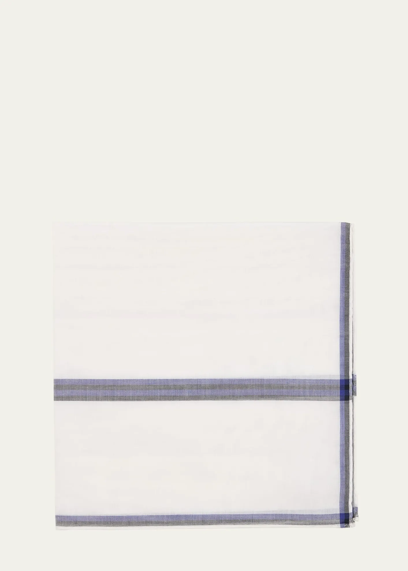 Simonnot GodardMen's Cotton Stripe-Check Pocket Handkerchief